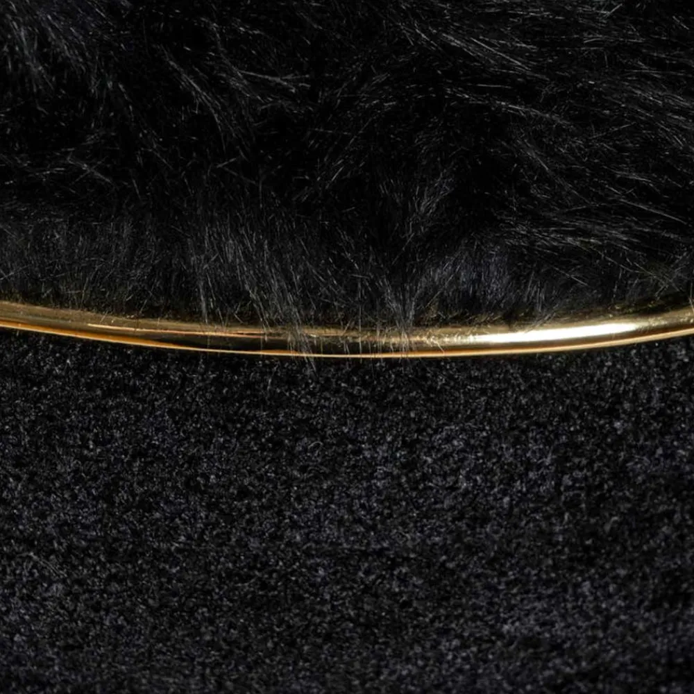 Wohnen Hocker<Polsterhocker in Schwarz mit Gold - Velsamos