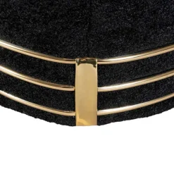 Wohnen Hocker<Polsterhocker in Schwarz mit Gold - Velsamos