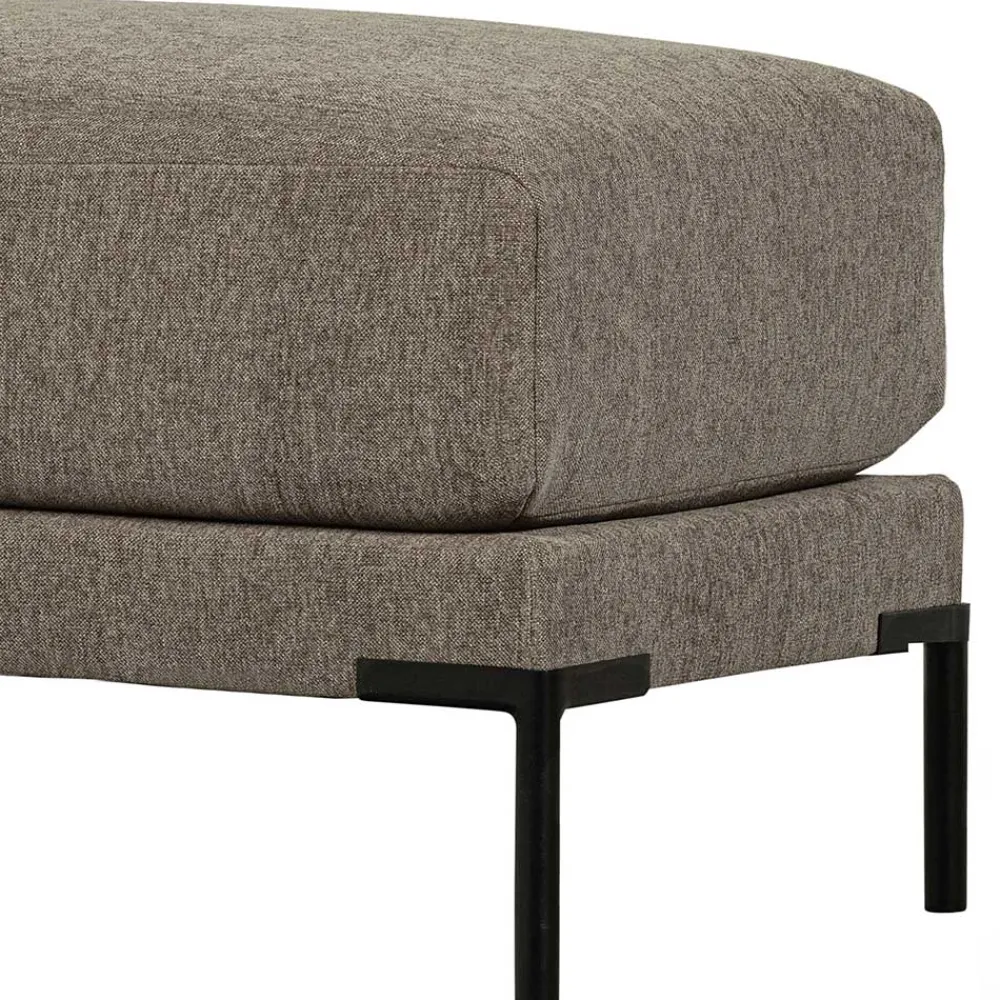 Wohnen Hocker<Polsterhocker in Taupe Stoff - 50x44x100 cm - Birte