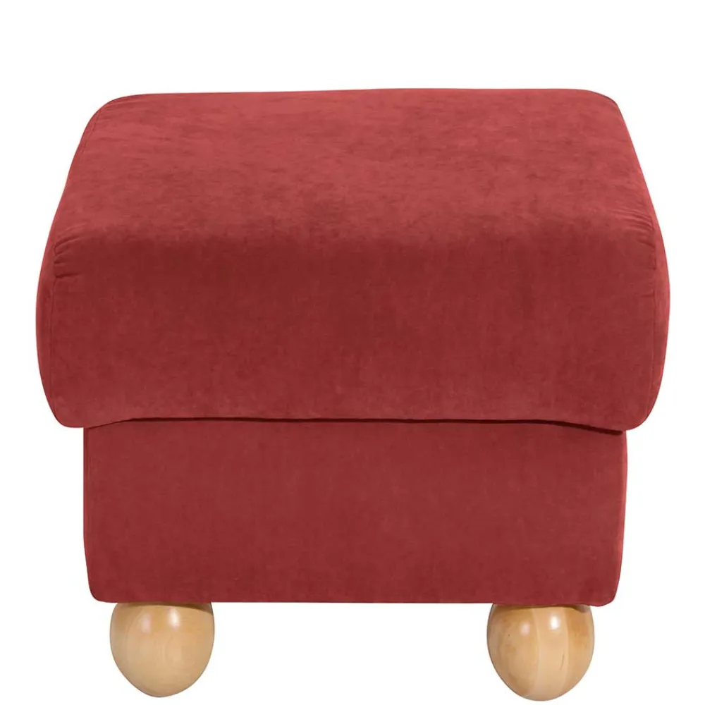 Wohnen Hocker<Polsterhocker in Terracotta und Buche - Jamey
