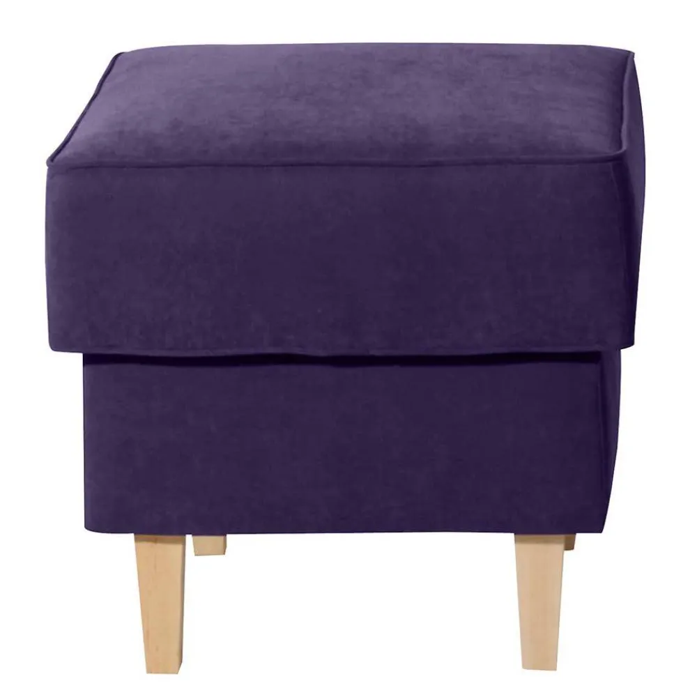 Wohnen Hocker<Polsterhocker in Violett Velours - Antonia