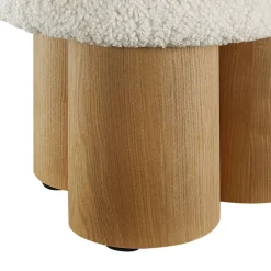 Wohnen Hocker<Polsterhocker in Weiß Webplüsch - Isia