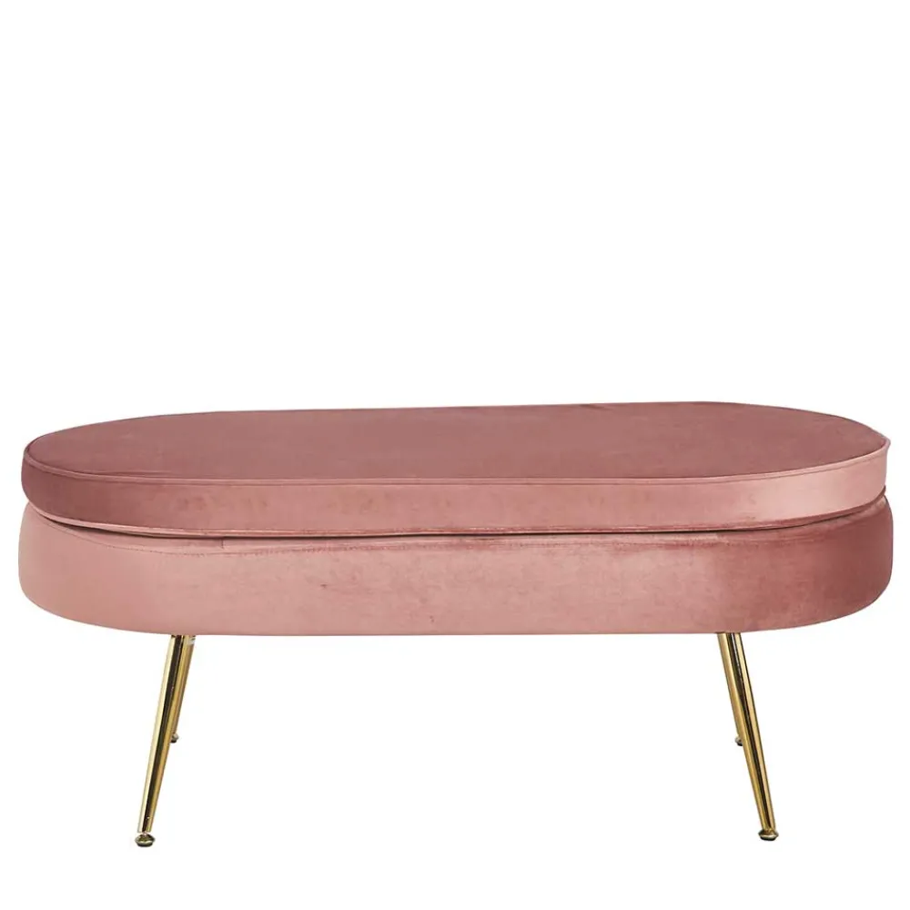 Wohnen Hocker<Polsterhocker mit Samtbezug in Rosa - Kumar