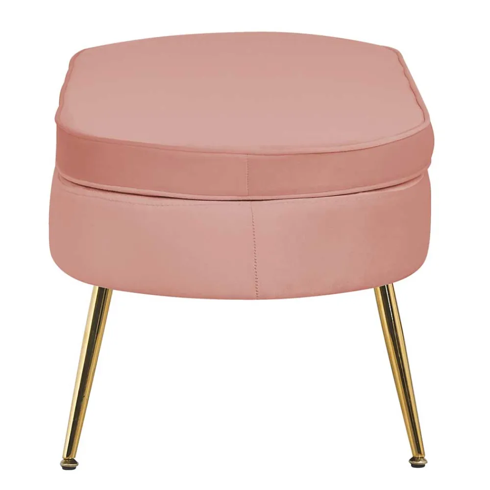 Wohnen Hocker<Polsterhocker mit Samtbezug in Rosa - Kumar