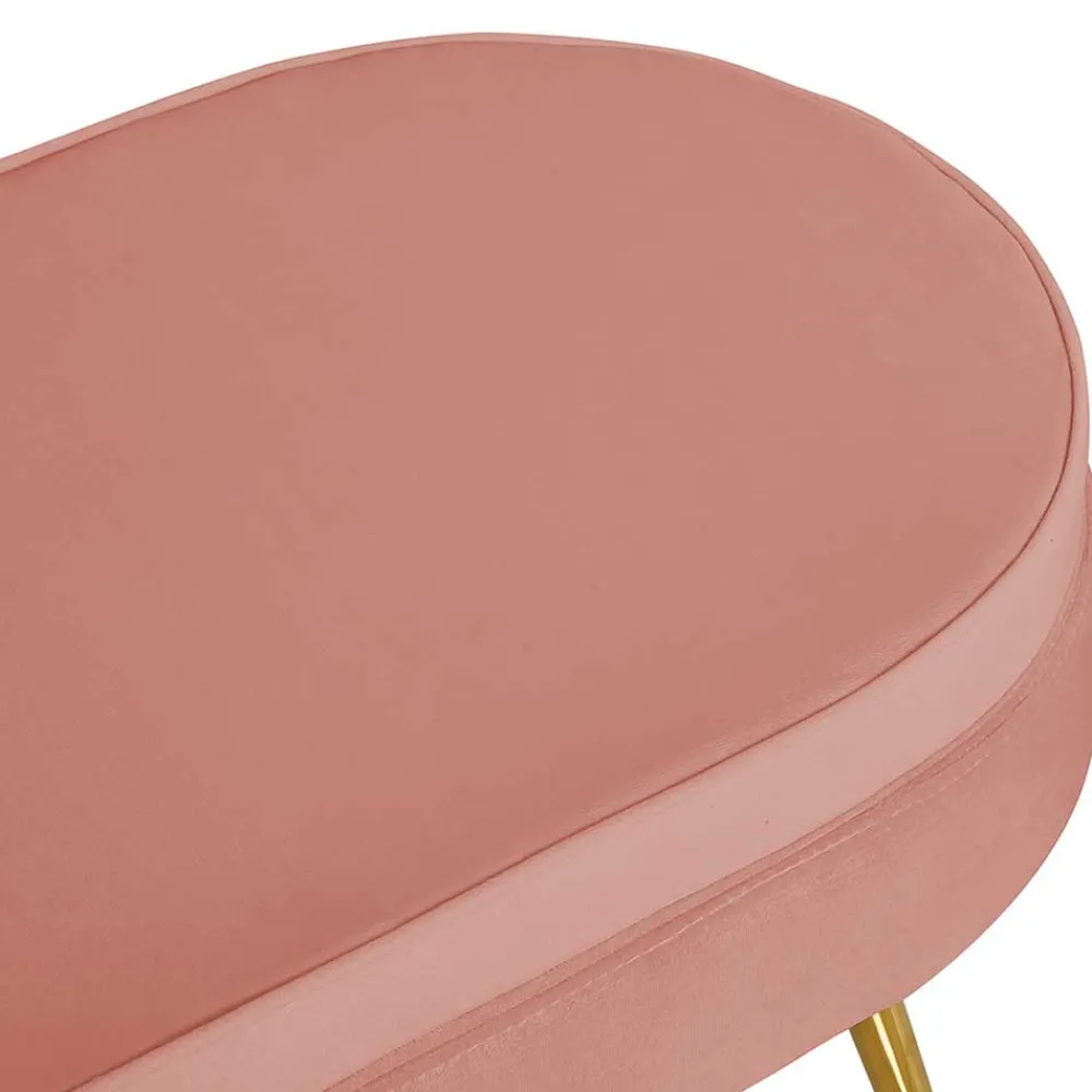 Wohnen Hocker<Polsterhocker mit Samtbezug in Rosa - Kumar