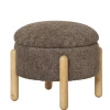 Wohnen Hocker<Polsterhocker mit Truhe in Braun Boucle - Pasterra