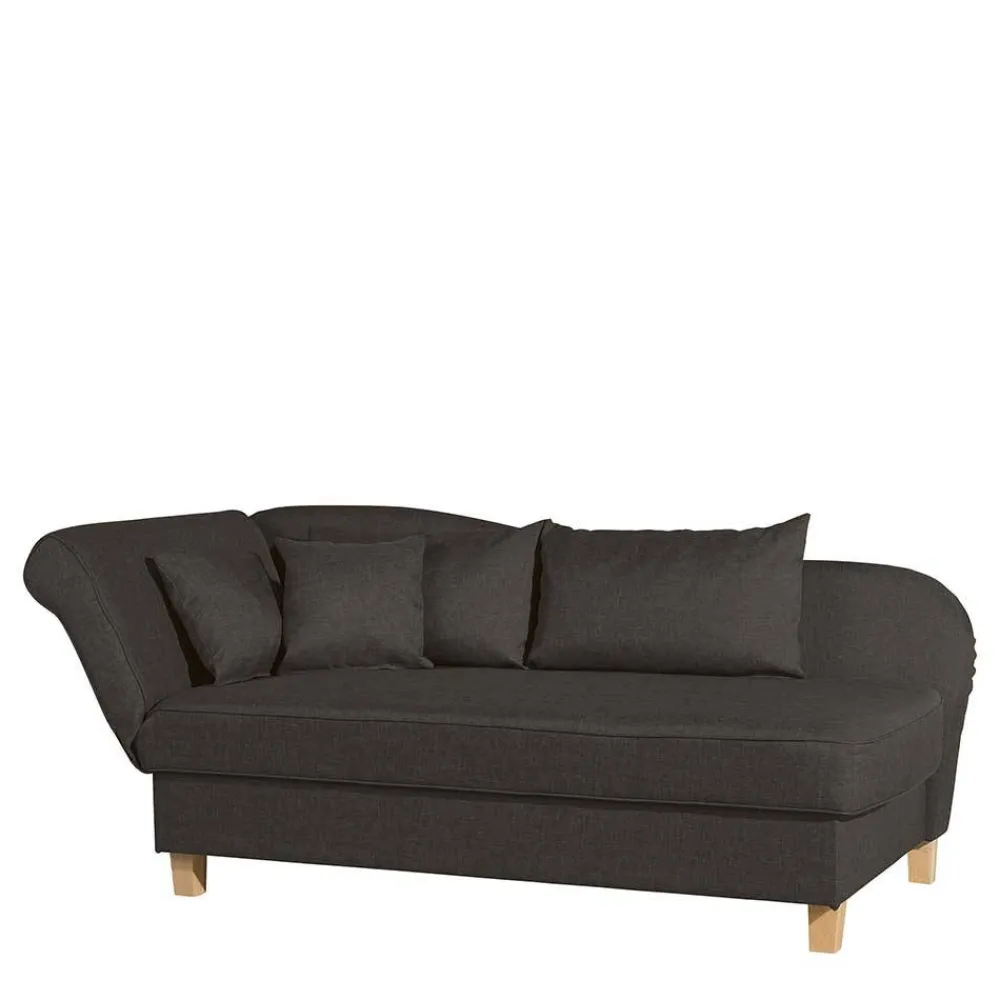Wohnen Sofas<Polsterliege in Dunkelbraun mit Buche - Andino