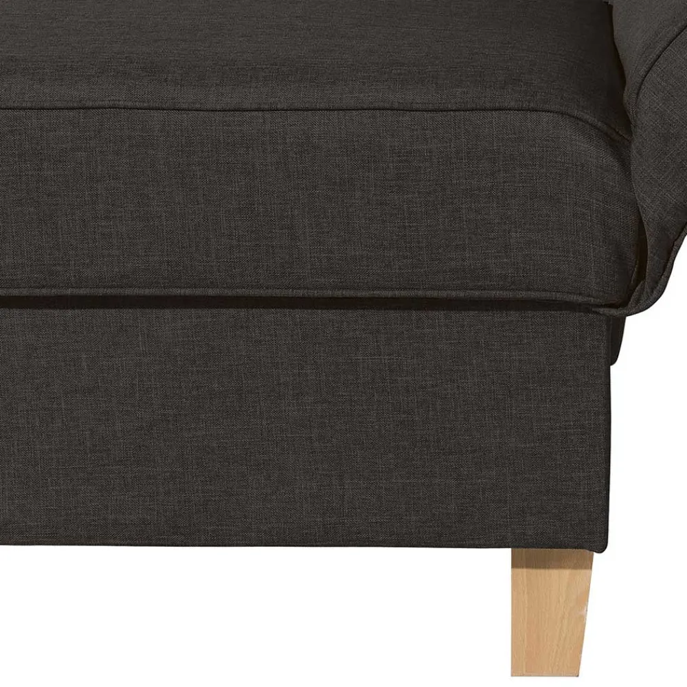 Wohnen Sofas<Polsterliege in Dunkelbraun mit Buche - Andino