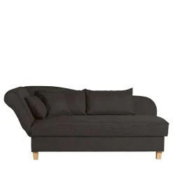 Wohnen Sofas<Polsterliege in Dunkelbraun mit Buche - Andino