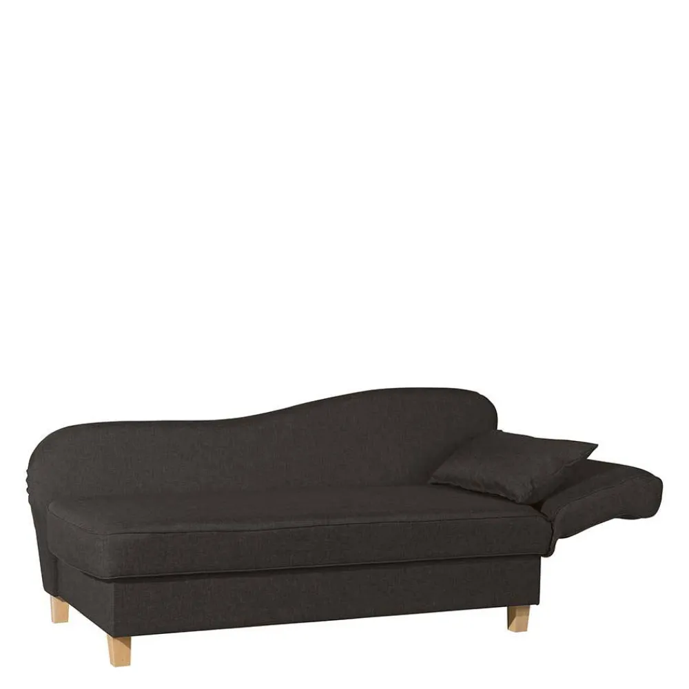 Wohnen Sofas<Polsterliege in Dunkelbraun mit Buche - Andino