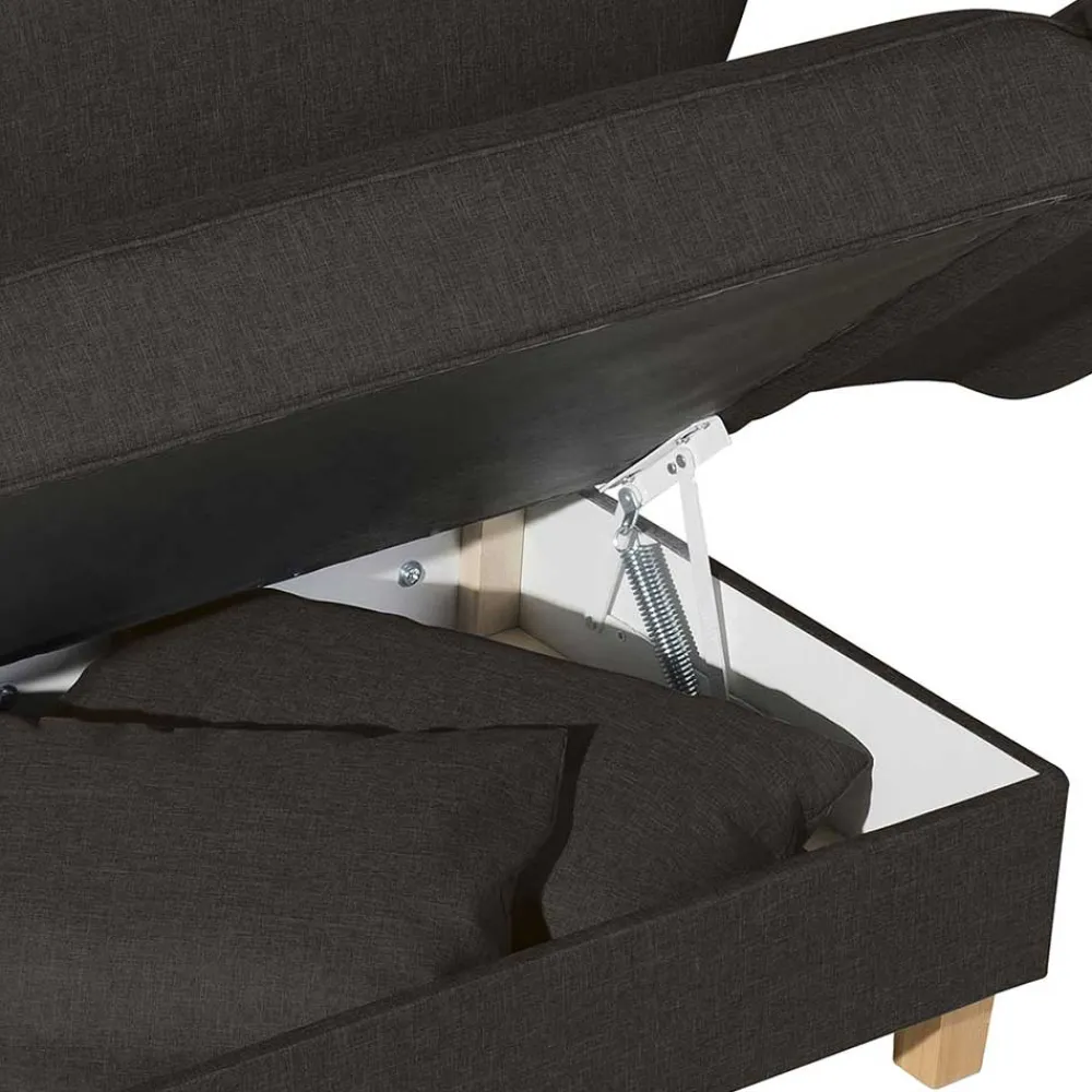 Wohnen Sofas<Polsterliege in Dunkelbraun mit Buche - Andino