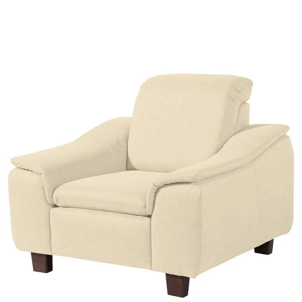 Wohnen Sessel<Polstersessel in Beige und Nussbaum Braun - Nando