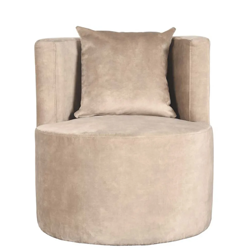 Wohnen Sessel<Polstersessel in Beige Velours - Sealand