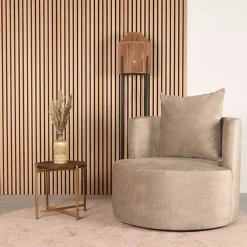 Wohnen Sessel<Polstersessel in Beige Velours - Sealand