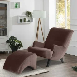 Wohnen Sessel<Polstersessel in Braun mit Schwarz - Vastonia