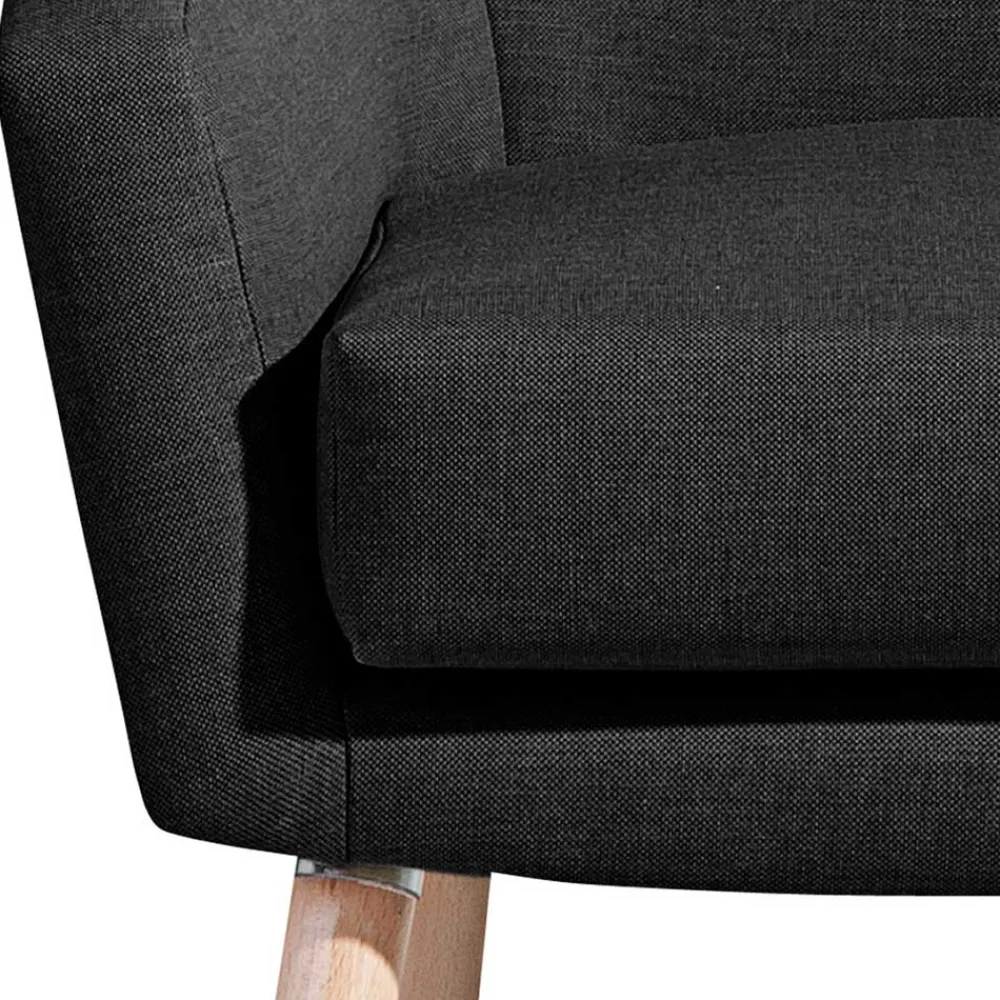 Wohnen Sessel<Polstersessel in Schwarz und Buche Natur - Gates