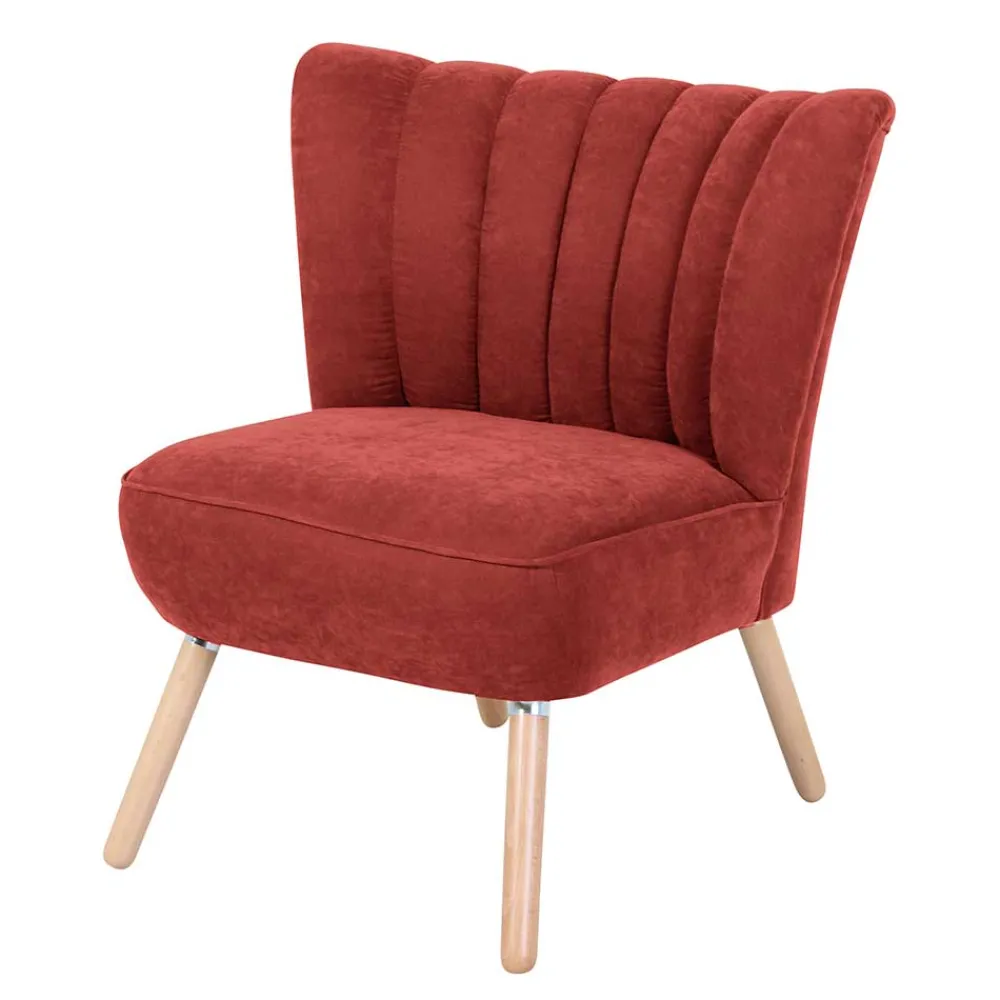 Wohnen Sessel<Polstersessel in Terracotta Velours - Iceline