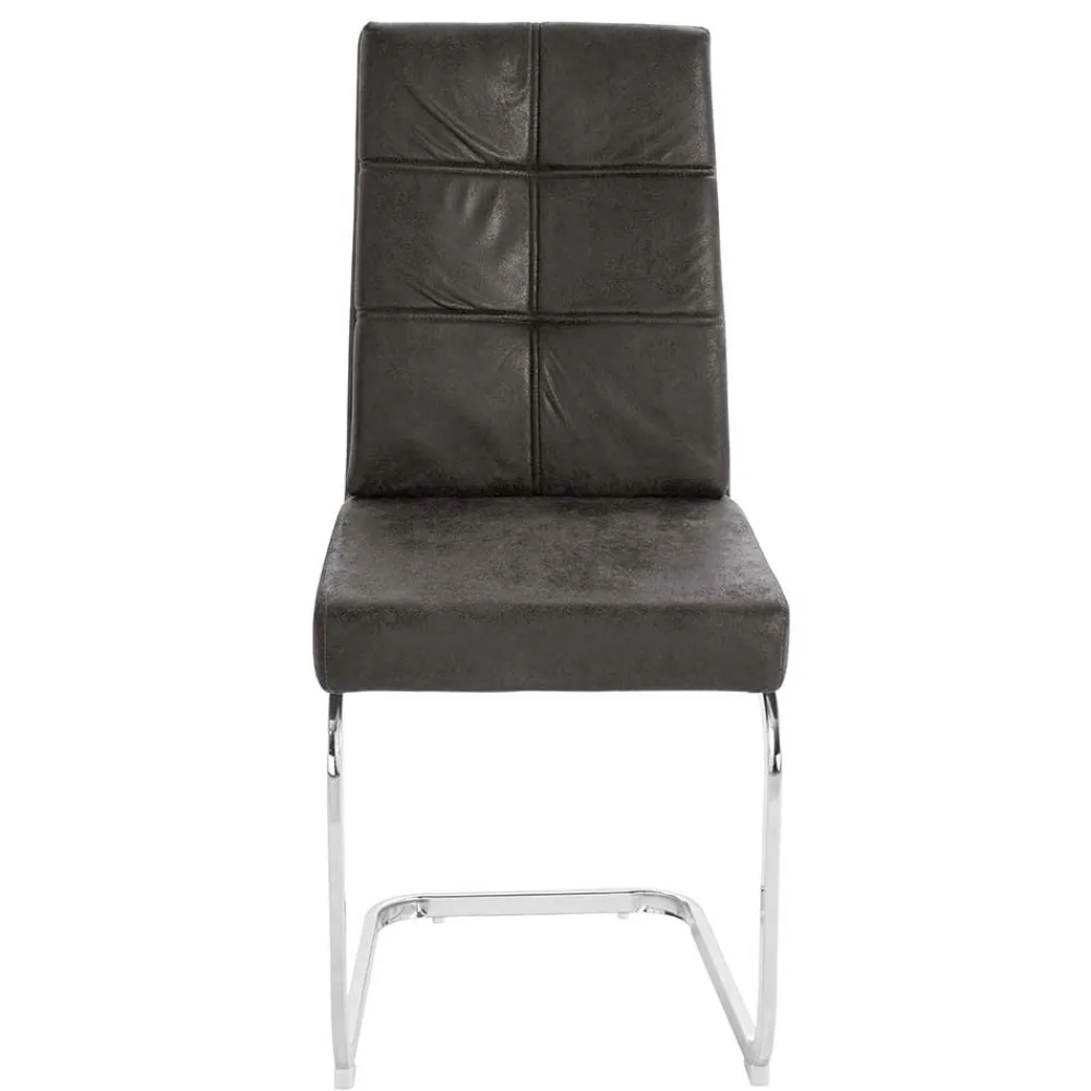 Wohnen Sessel|Stühle<Polsterstühle Freischwinger in Anthrazit - Ansar (2er Set)