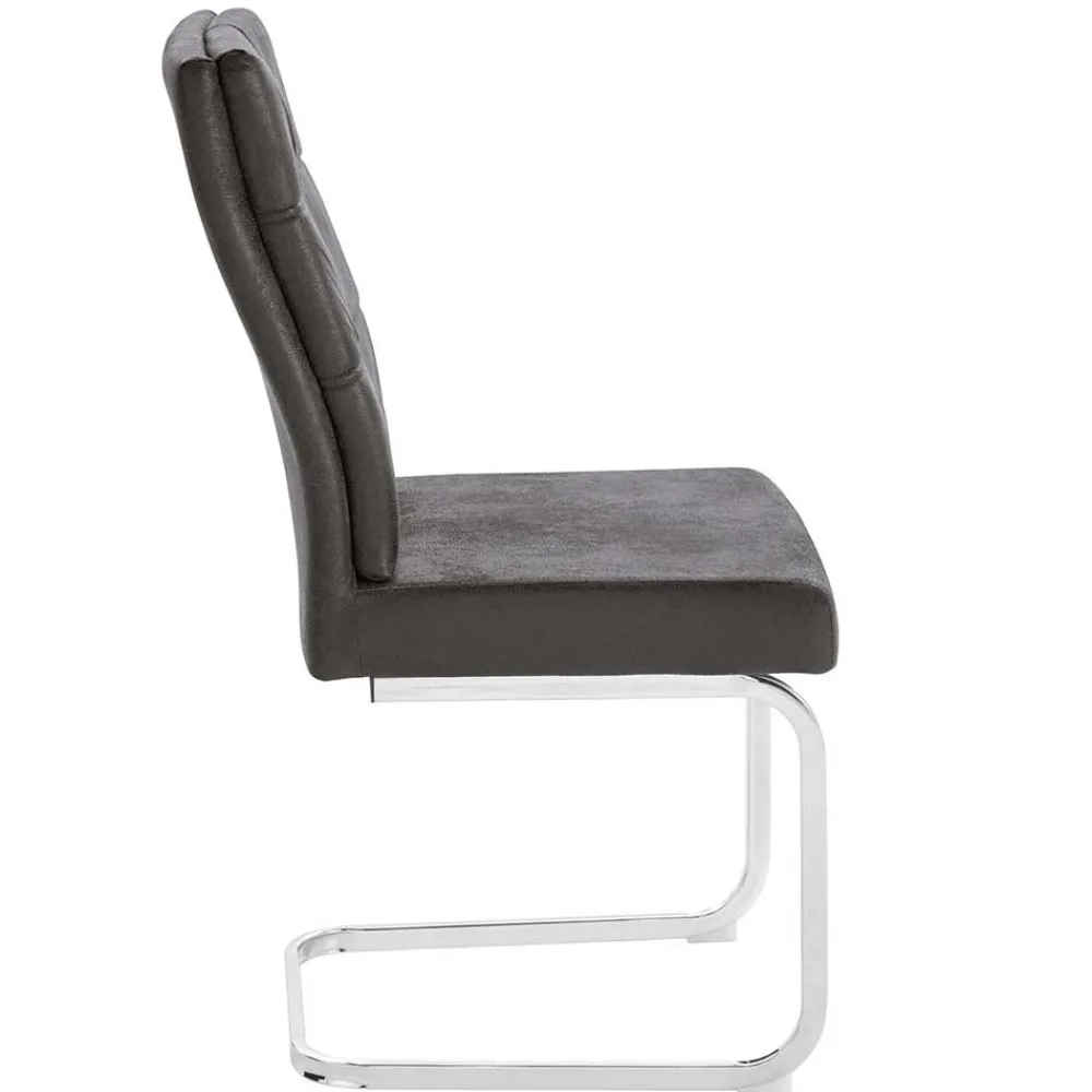 Wohnen Sessel|Stühle<Polsterstühle Freischwinger in Anthrazit - Ansar (2er Set)