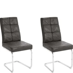 Wohnen Sessel|Stühle<Polsterstühle Freischwinger in Anthrazit - Ansar (2er Set)