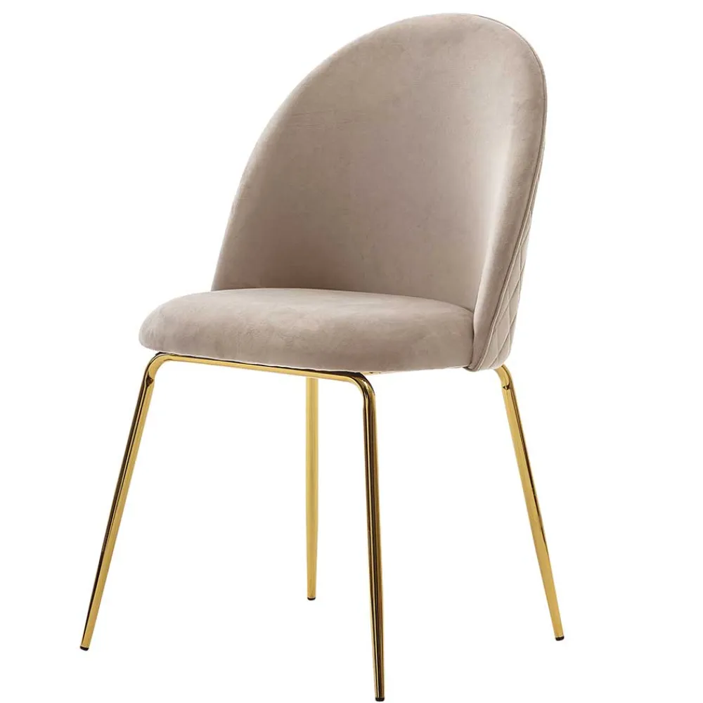 Wohnen Stühle<Polsterstühle in Beige & Gold - Labelsio (2er Set)