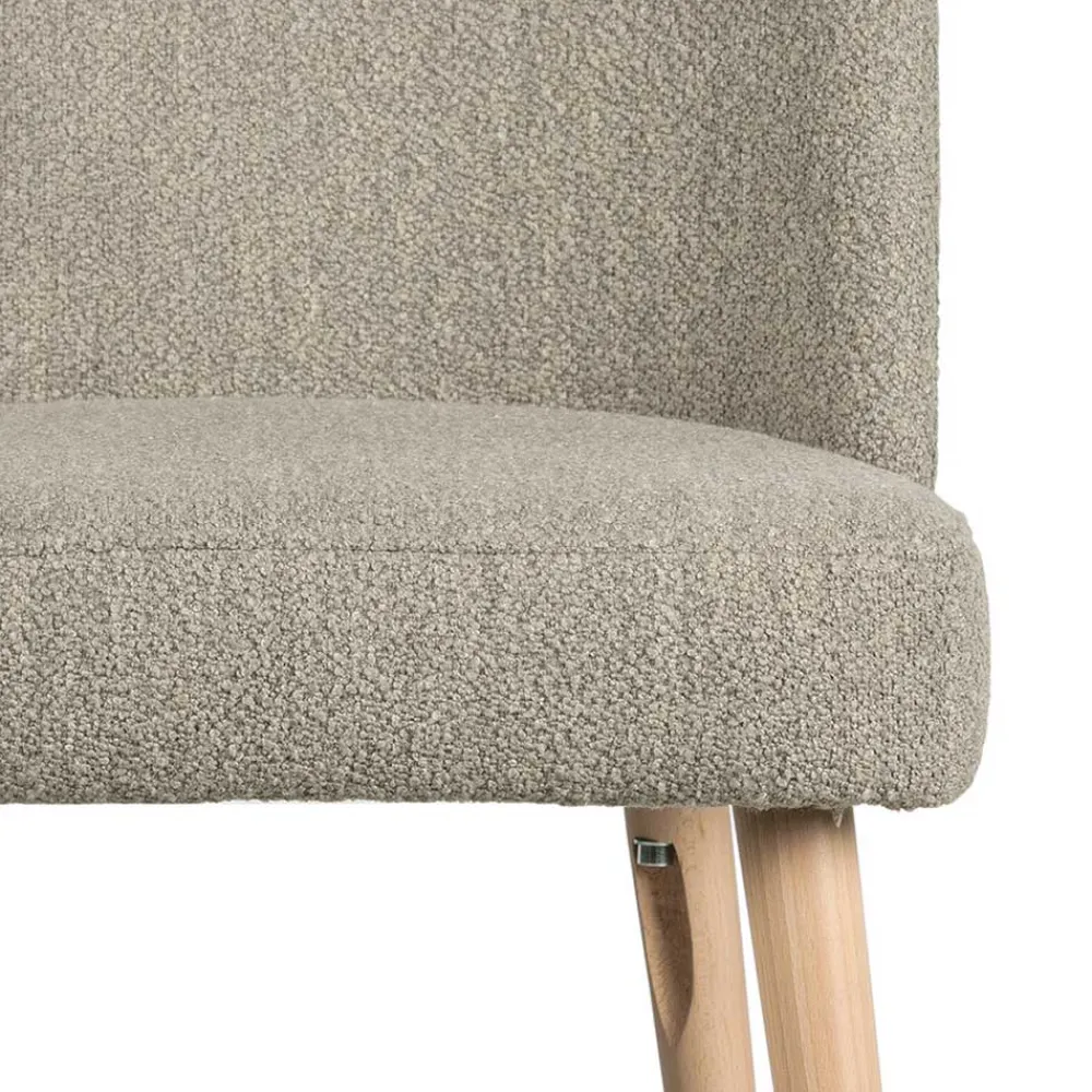 Wohnen Stühle<Polsterstühle in Beigegrau Boucle - Cornelys (2er Set)