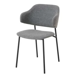 Wohnen Stühle<Polsterstühle in Dunkelgrau Boucle - Ciribati (2er Set)