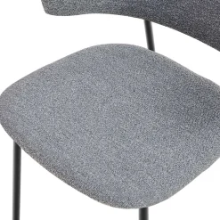 Wohnen Stühle<Polsterstühle in Dunkelgrau Boucle - Ciribati (2er Set)