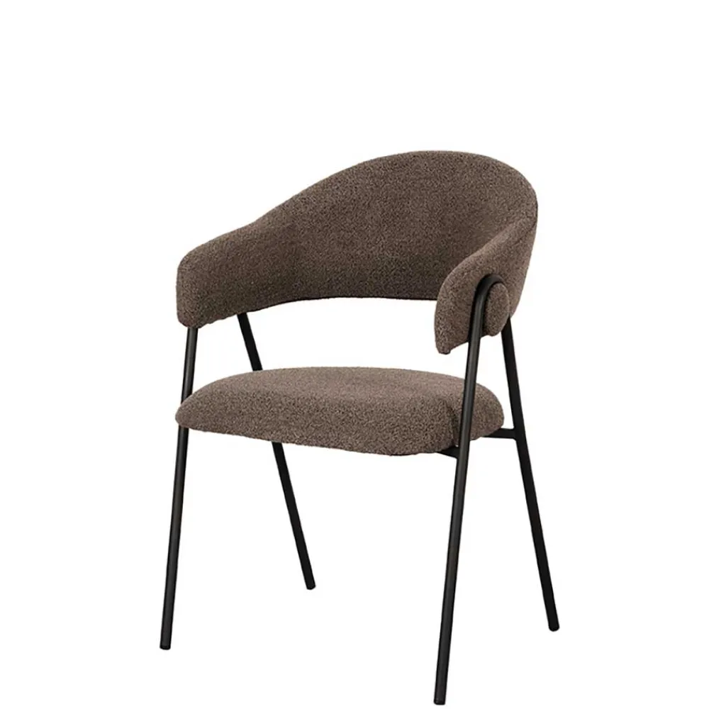 Wohnen Stühle<Polsterstühle in Hellbraun Boucle - Jaggon (2er Set)