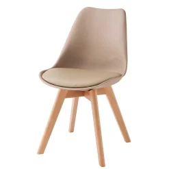 Wohnen Stühle<Polsterstühle in Taupe & Buche - Asiatia (4er Set)