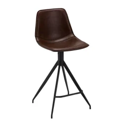 Wohnen Hocker<Polsterstuhl für Bar & Theke in Braun - Kalis (2er Set)
