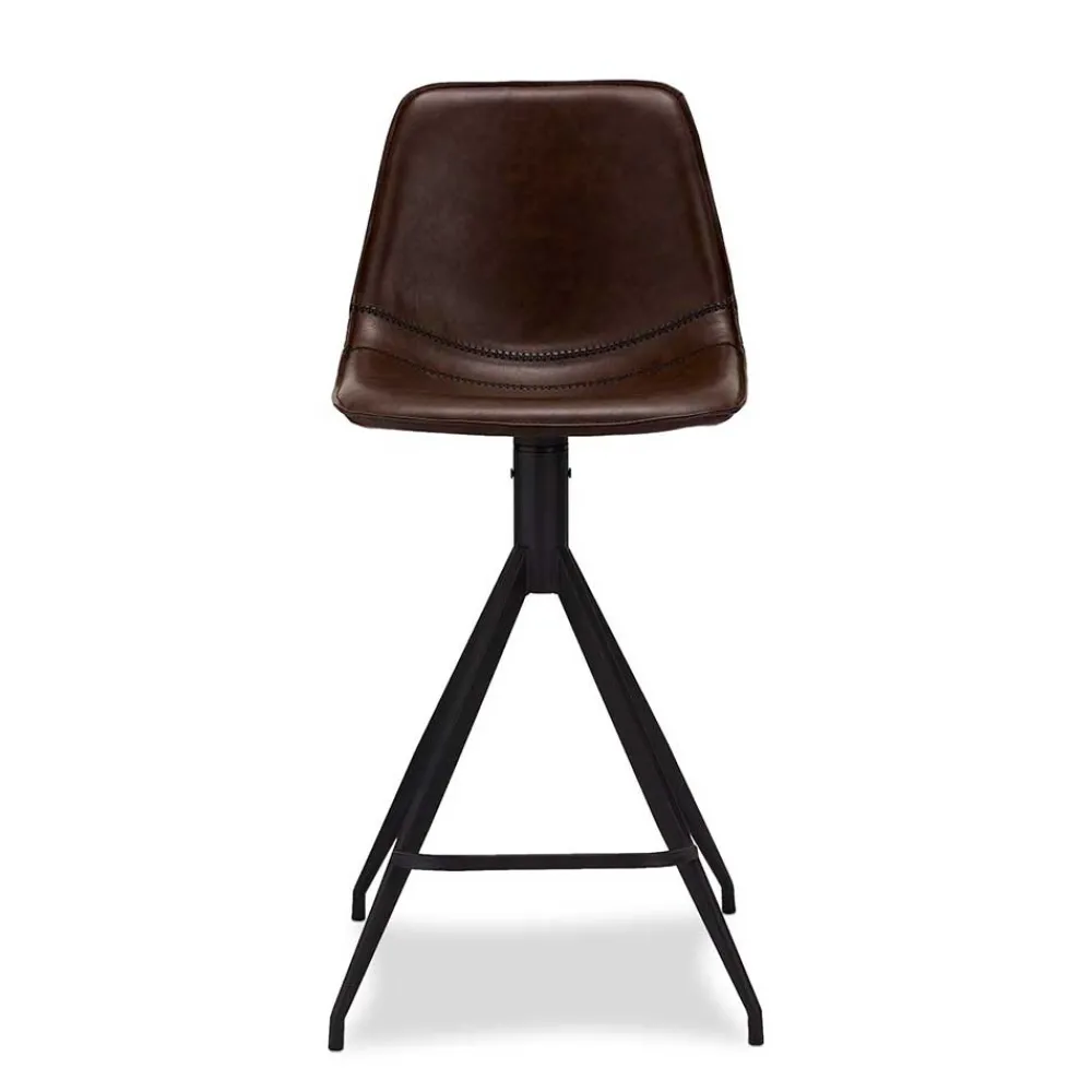 Wohnen Hocker<Polsterstuhl für Bar & Theke in Braun - Kalis (2er Set)