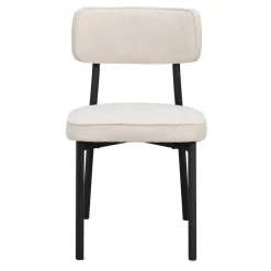 Wohnen Stühle<Polsterstuhl in Creme & Schwarz - Jeffa (2er Set)