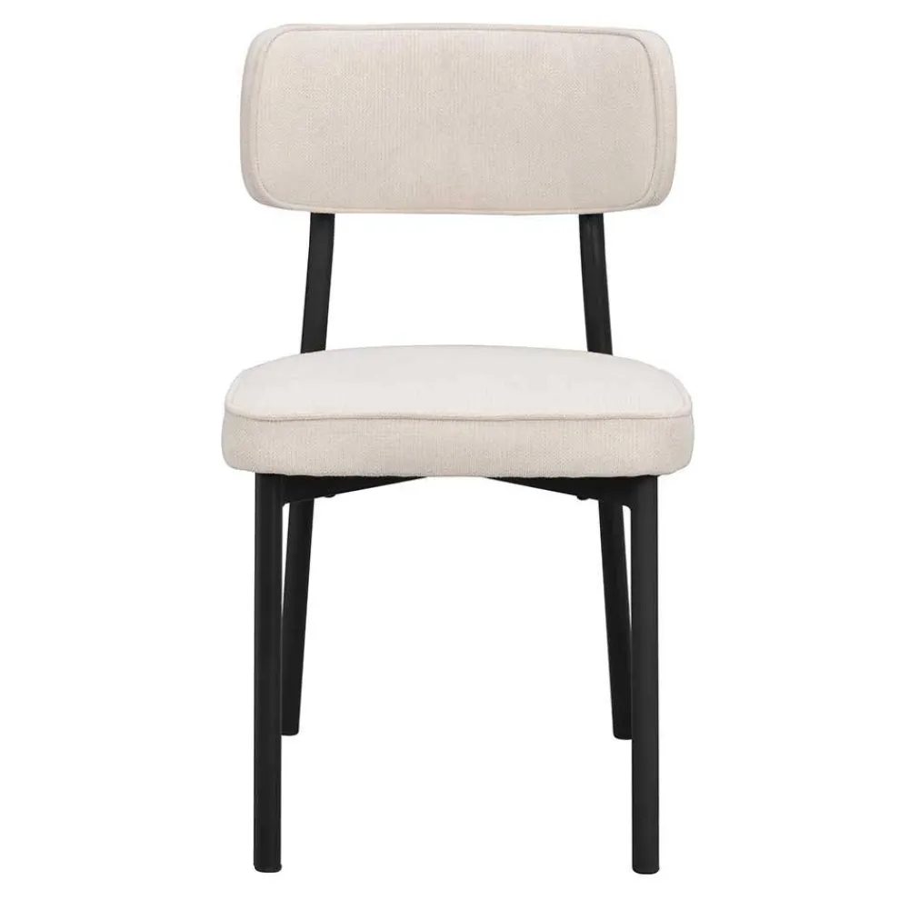 Wohnen Stühle<Polsterstuhl in Creme & Schwarz - Jeffa (2er Set)