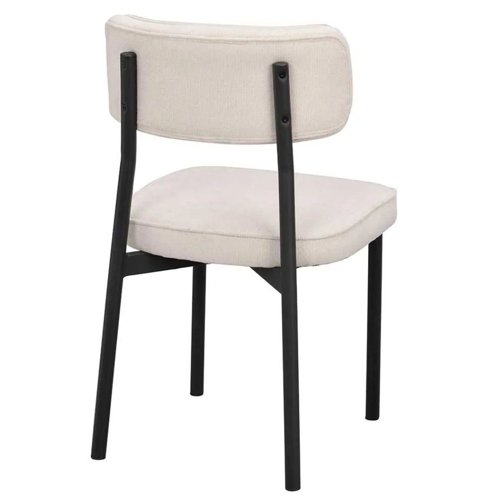 Wohnen Stühle<Polsterstuhl in Creme & Schwarz - Jeffa (2er Set)