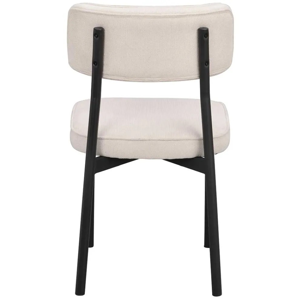 Wohnen Stühle<Polsterstuhl in Creme & Schwarz - Jeffa (2er Set)