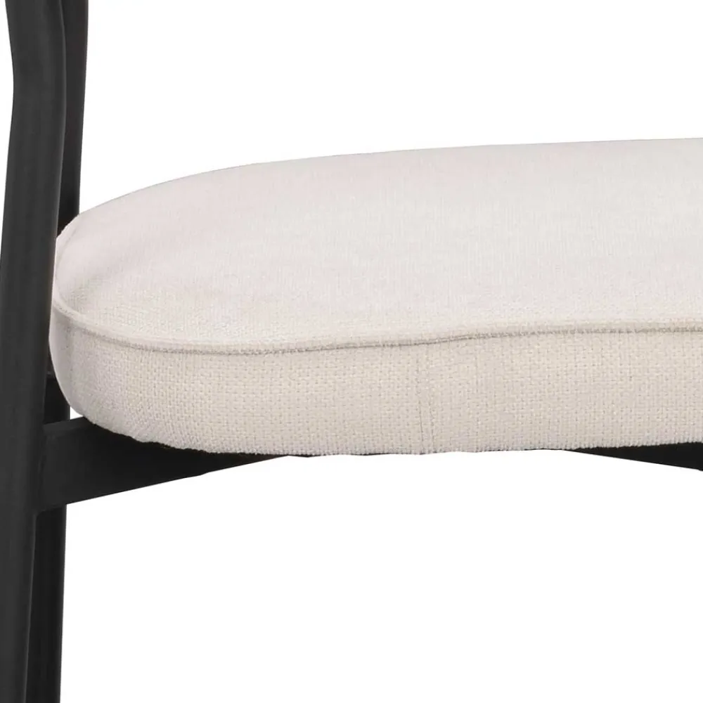 Wohnen Stühle<Polsterstuhl in Creme & Schwarz - Jeffa (2er Set)