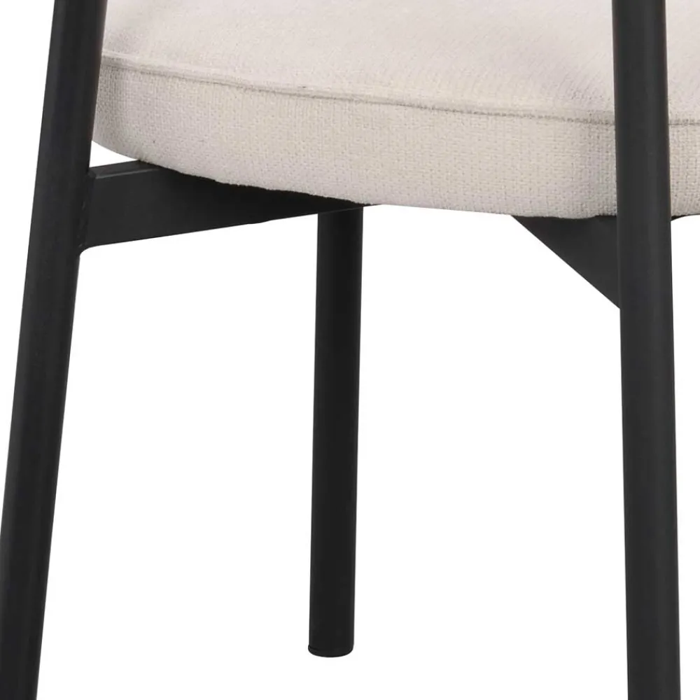 Wohnen Stühle<Polsterstuhl in Creme & Schwarz - Jeffa (2er Set)