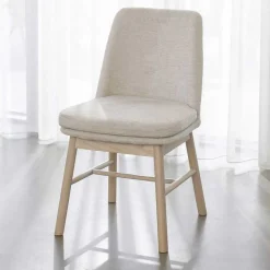 Wohnen Stühle<Polsterstuhl in Creme Strukturstoff - Peppino (2er Set)