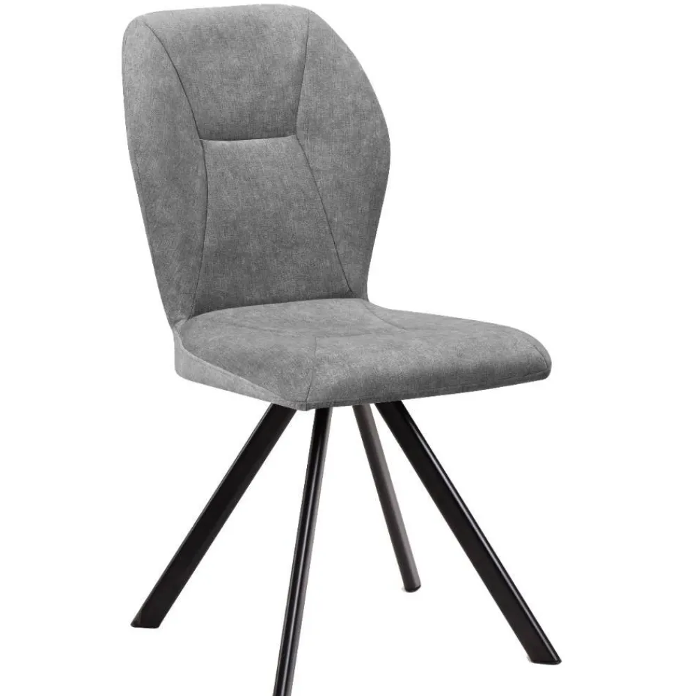Wohnen Stühle<Polsterstuhl in Grau und Schwarz - Pogarana (2er Set)
