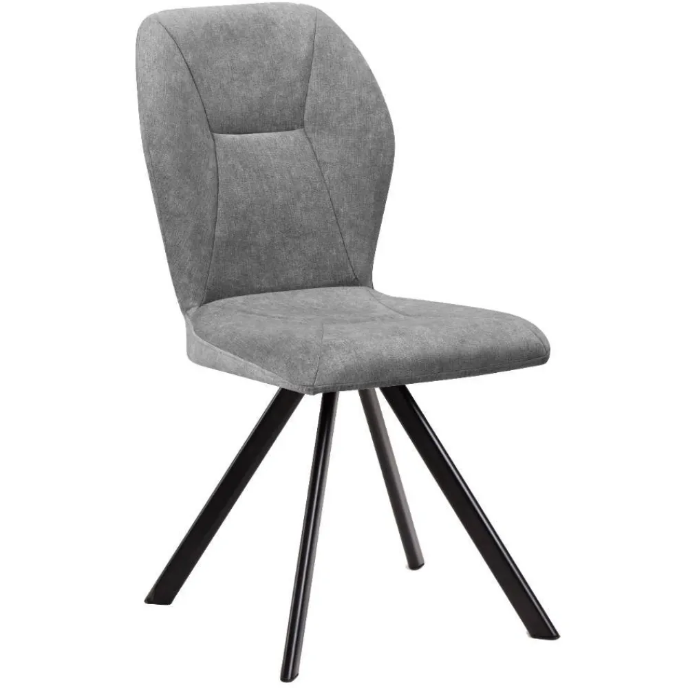 Wohnen Stühle<Polsterstuhl in Grau und Schwarz - Pogarana (2er Set)