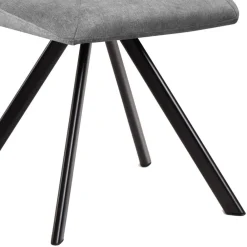 Wohnen Stühle<Polsterstuhl in Grau und Schwarz - Pogarana (2er Set)