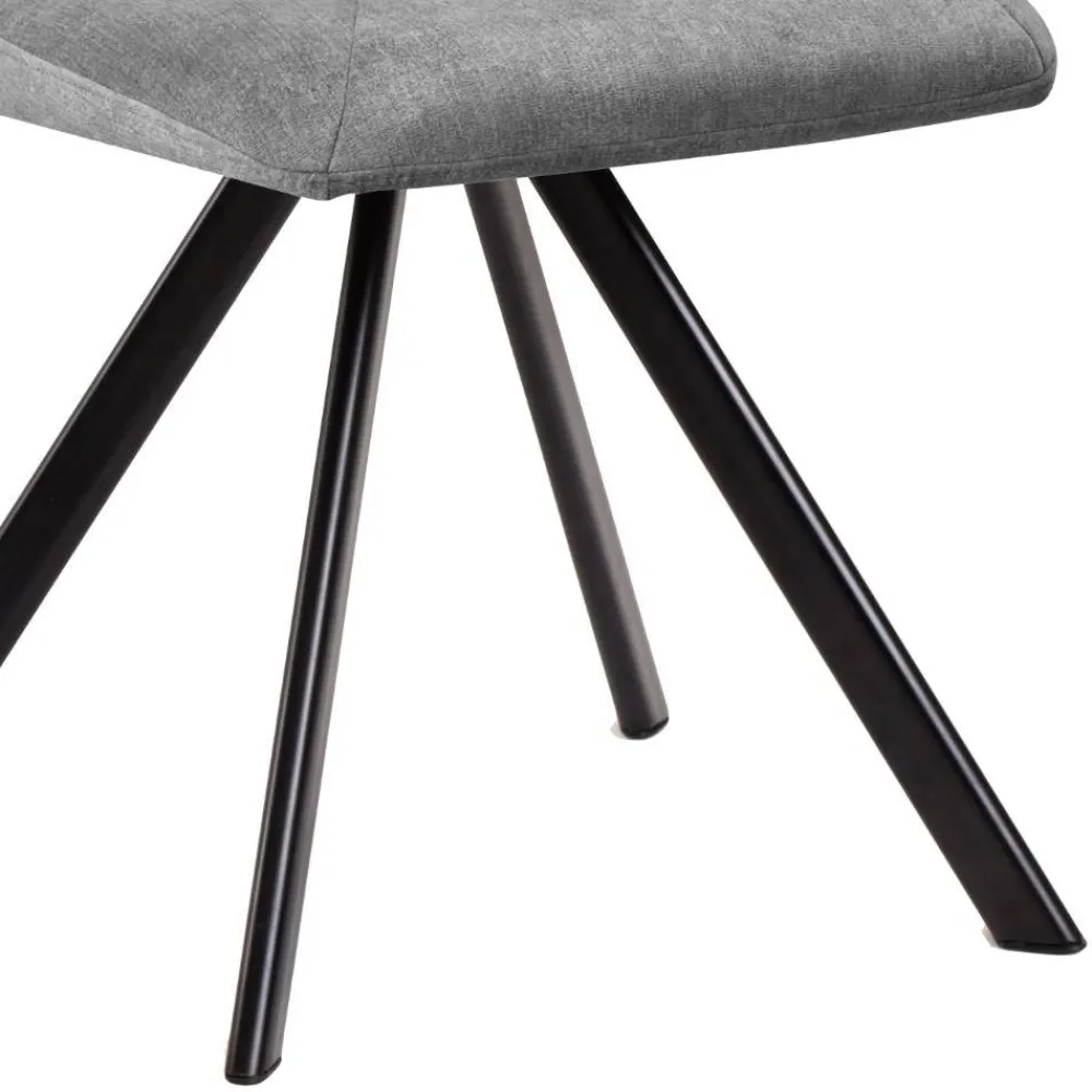 Wohnen Stühle<Polsterstuhl in Grau und Schwarz - Pogarana (2er Set)