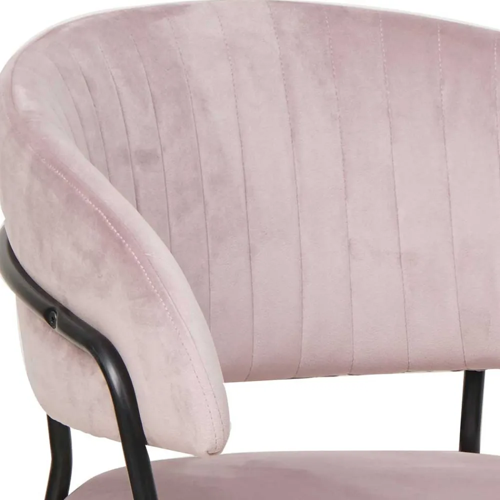 Wohnen Stühle<Polsterstuhl in Rosa & Schwarz - Cementa