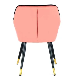 Wohnen Stühle<Polsterstuhl mit Armlehnen in Rosa Schwarz - Elliot