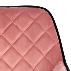 Wohnen Stühle<Polsterstuhl mit Armlehnen in Rosa Schwarz - Elliot