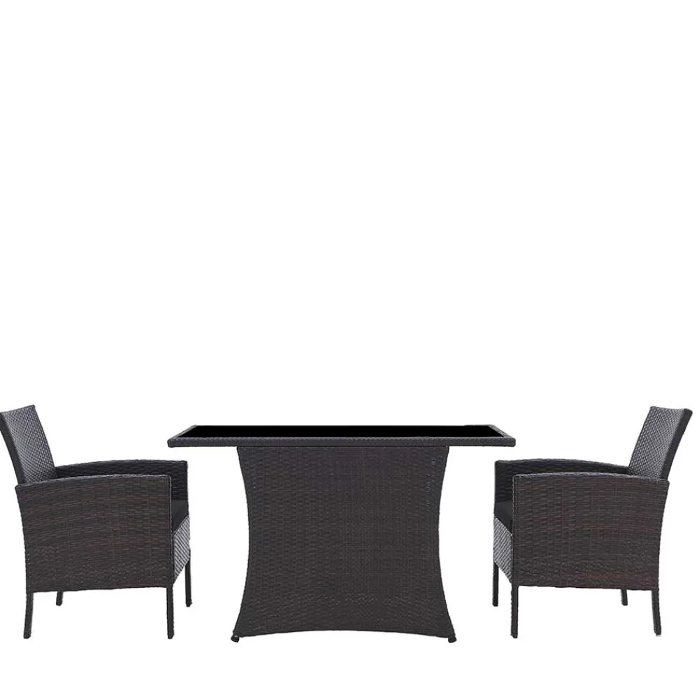 Wohnen Sitzgruppe<Polyrattan Tischgruppe für 2 Personen - Eneriffo (dreiteilig)