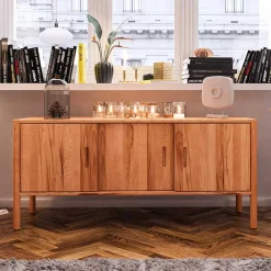 Wohnen Tv & Hifi-Möbel|Lowboards<Praktische Kommode mit drei Schiebetüren - Indrya