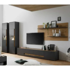 Wohnen Wohnwände<Preiswerte Anbauwand modern - Ahilav (vierteilig)