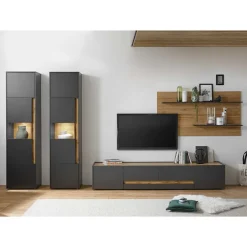 Wohnen Wohnwände<Preiswerte Anbauwand modern - Ahilav (vierteilig)